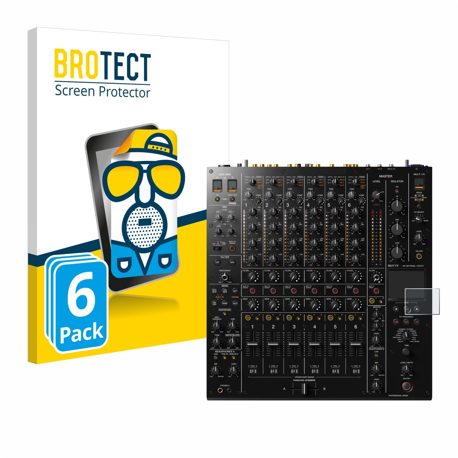 brotect 6-Pack Screen Protector Anti-Glare for Pioneer DJM-V10 Screen Protector Matte, Anti-Fingerprint Protection Film