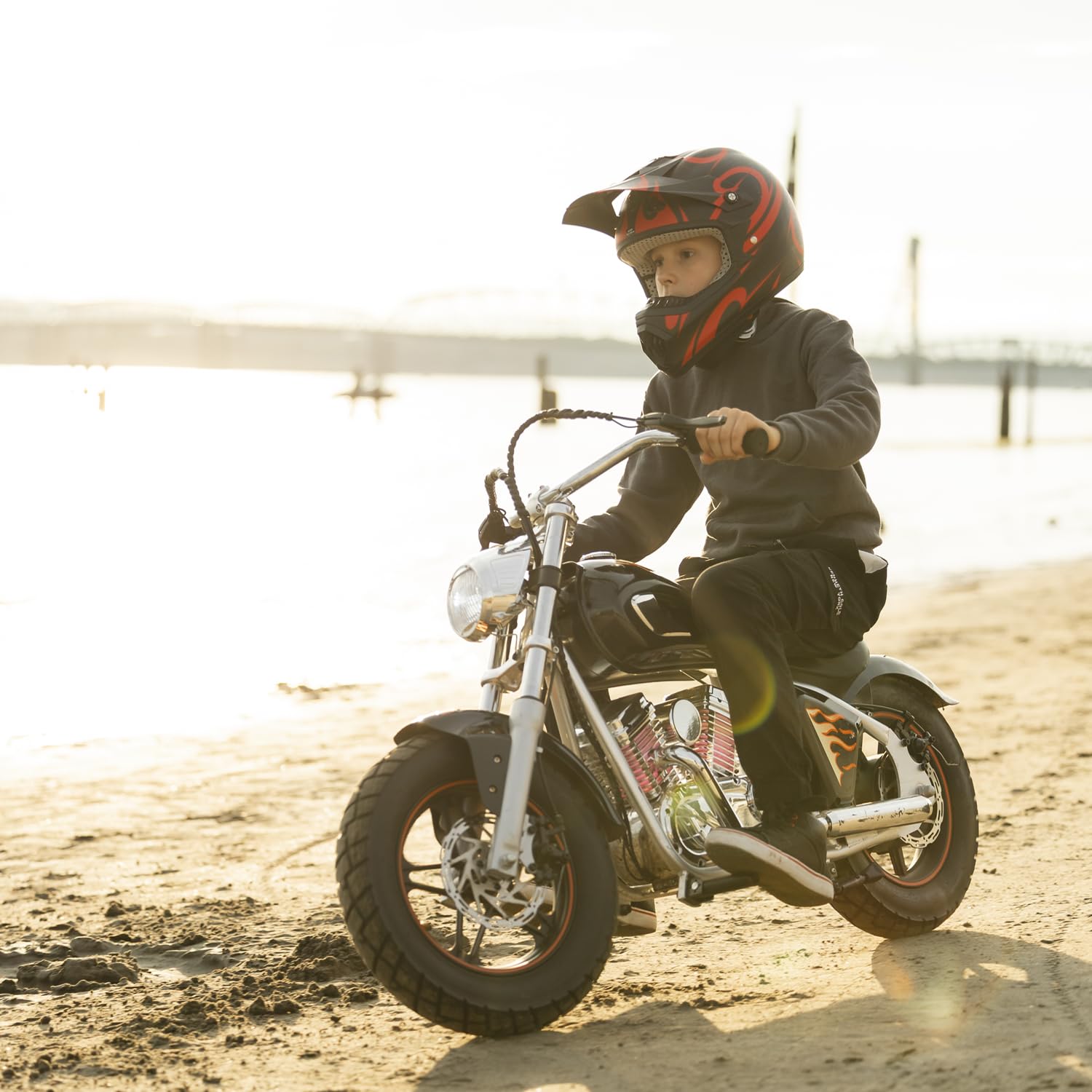 HYPERGOGO M5 Motocross Électrique pour Enfants – Moto Électrique avec 3 Vitesses, Pneus 14", Haut-Parleur Bluetooth, Contrôle Via Application & Effets LED
