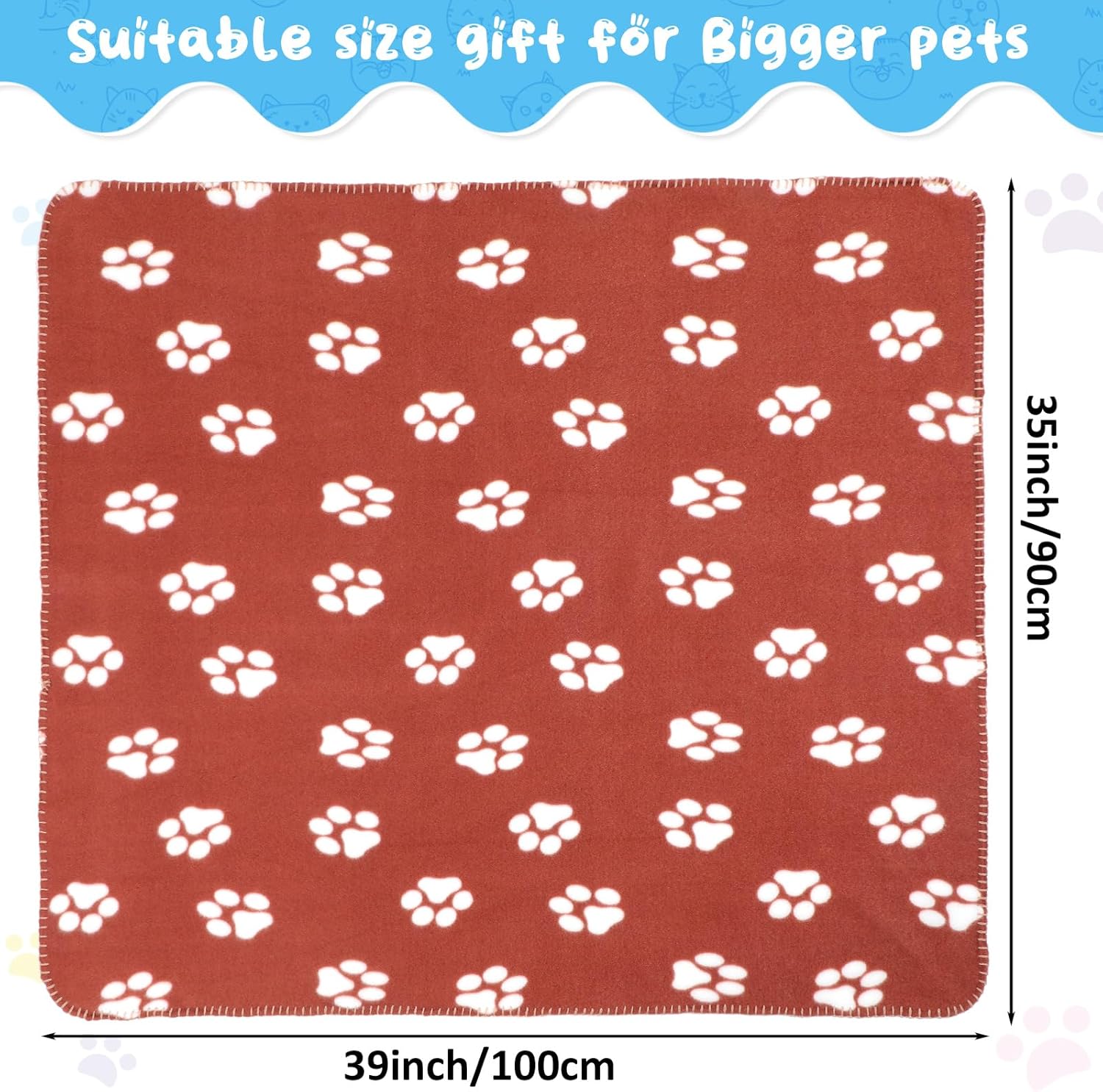 Eccliy 20 Pcs Puppy Blanket Pet Soft Fleece Dog Blankets Warm Felt Throw Sleep Mat Bed Covers for Doggie Puppy Pet Dogs Cat, 20 Styles(39 x 35 Inch,Paw) - Image 2