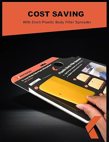 Miniatura 6 de KREFINISH Tabla de mezcla de relleno corporal, hojas de papel desechable, almohadilla de mezcla superior para mezcla de relleno corporal sin