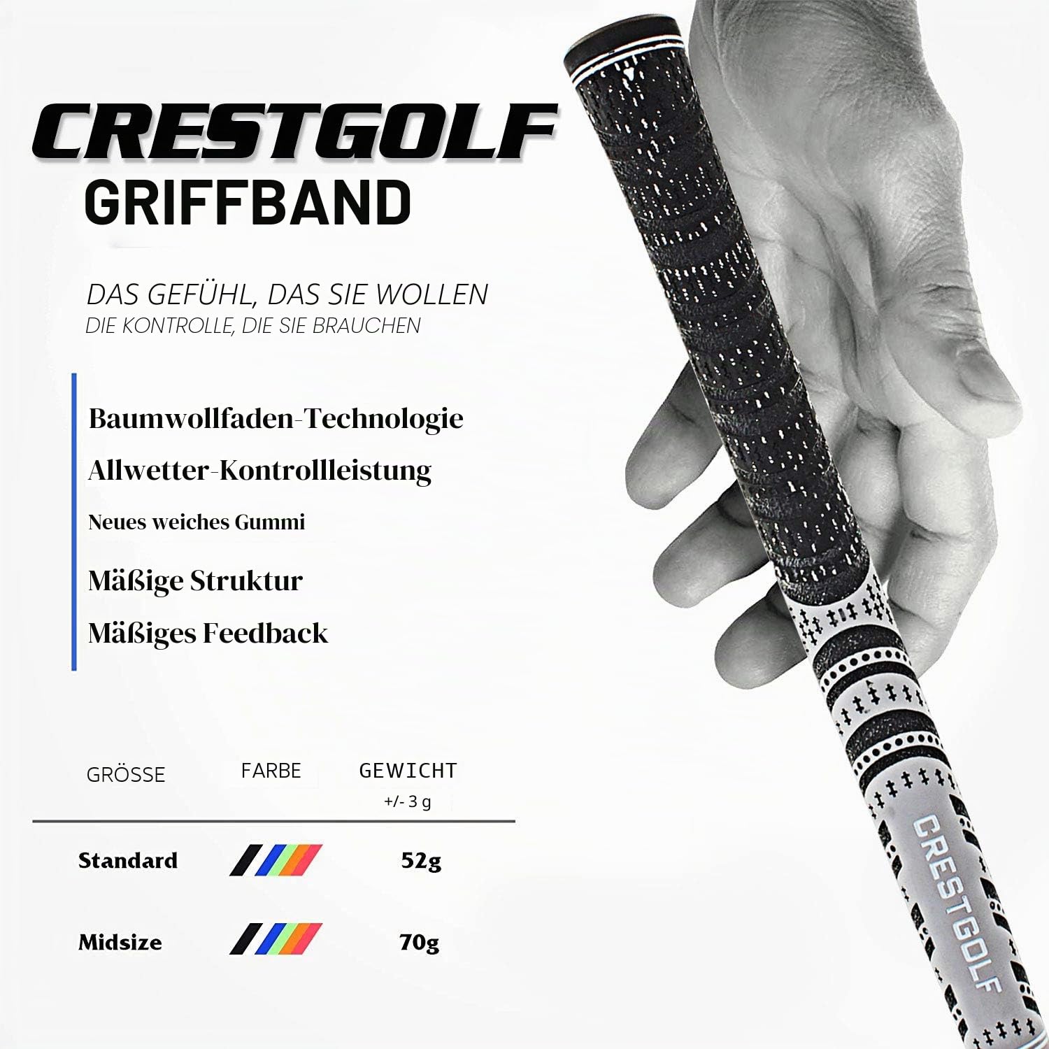 KOFULL Golfgriffe Golf Griffe Set Golf Club Griffe Golfschlägergriffe Golfschläger Golf Griff Midsize-Standard