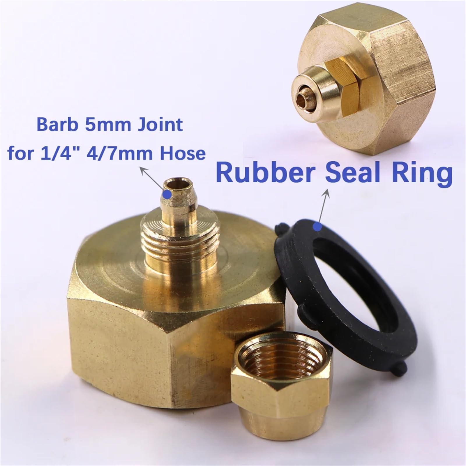 PVC-Fittings, Wasserrohrverbindungen, 3/4 Zoll Gartenschlauchadapter, NPT-Gewinde 1/4 Zoll, 4/7 mm PVC/PE/PU-Schlauch, Bewässerungsrohr, Kupferverbindung, Bewässerungsfitting, Kupplungsverlängerung