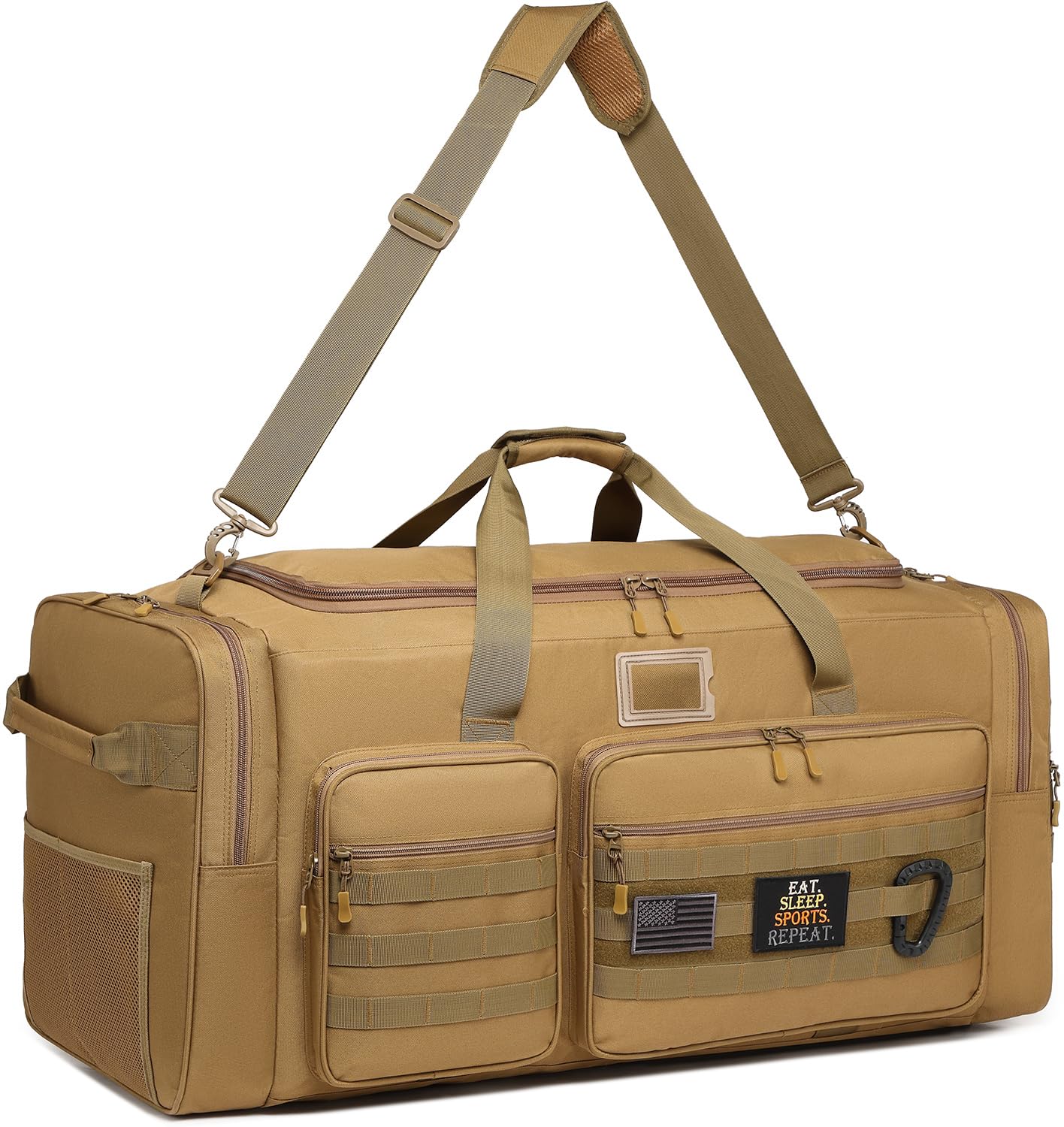 135L Large Duffle Bag, Heavy Duty Duffle Bag for Travel, Extra Large Sports Gym Equipment Bag for Soccer Baseball Basketball Hockey Football, Brown