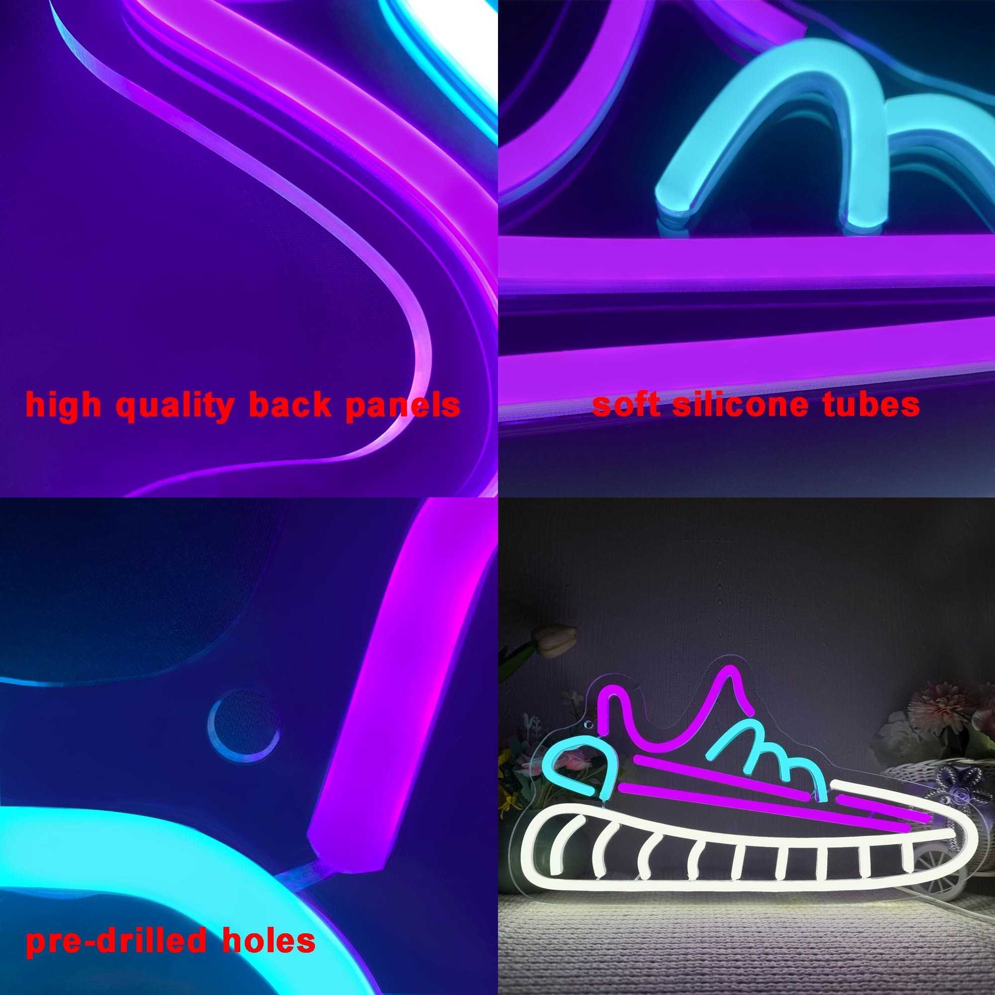 Amazon.co.jp: 壁の装飾用スニーカーネオンサイン、調光可能なスポーツ