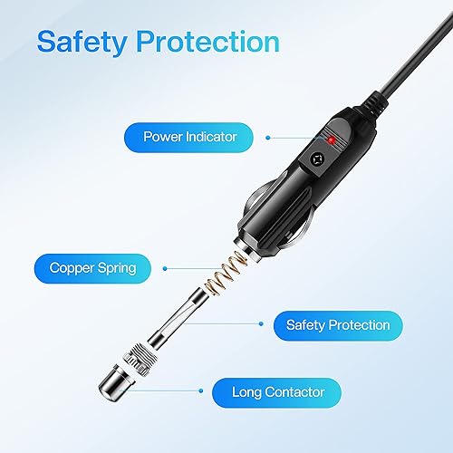 Miniatura 3 de Adaptador de coche de 12 V para todos los Comfier Cuello Back masaje cojín encendedor de cigarrillos adaptador cargador de coche