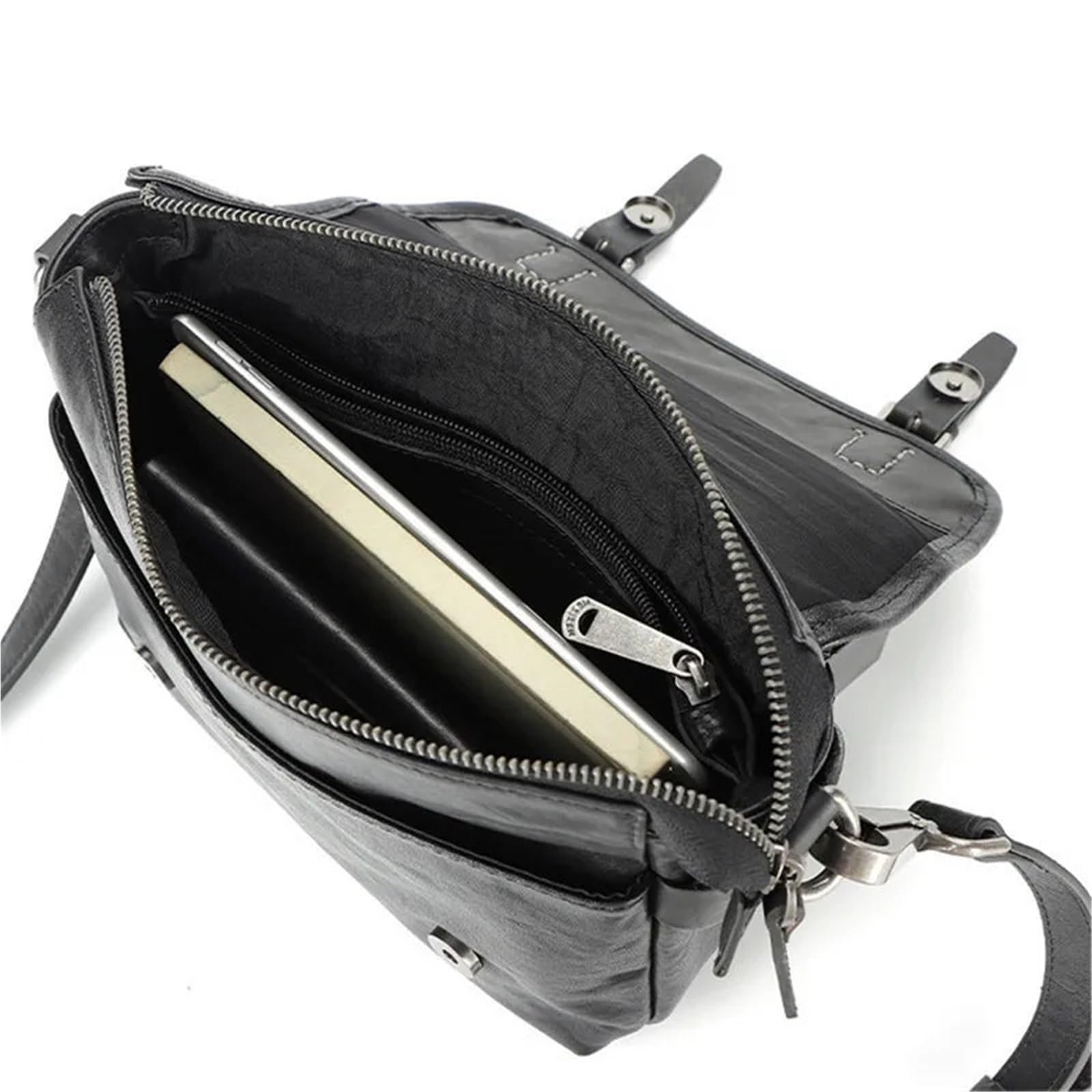 Bolso bandolera informal de cuero genuino for hombre, bolso hombro diario al aire libre for adolescentes