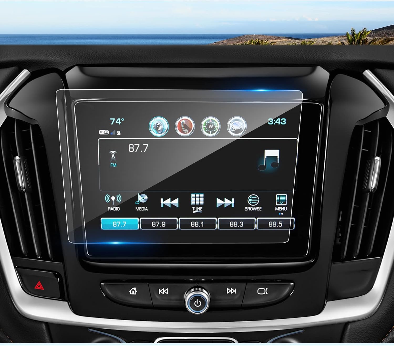 2018-2023 Traverse Screen Protector for Chevrolet Traverse (LT Leather/RS/Premier/High Country) 8-inch Touchscreen, 9H Tempered Glass 2021 2022 2023 Chevy Traverse Accessories HD Transparent 8"