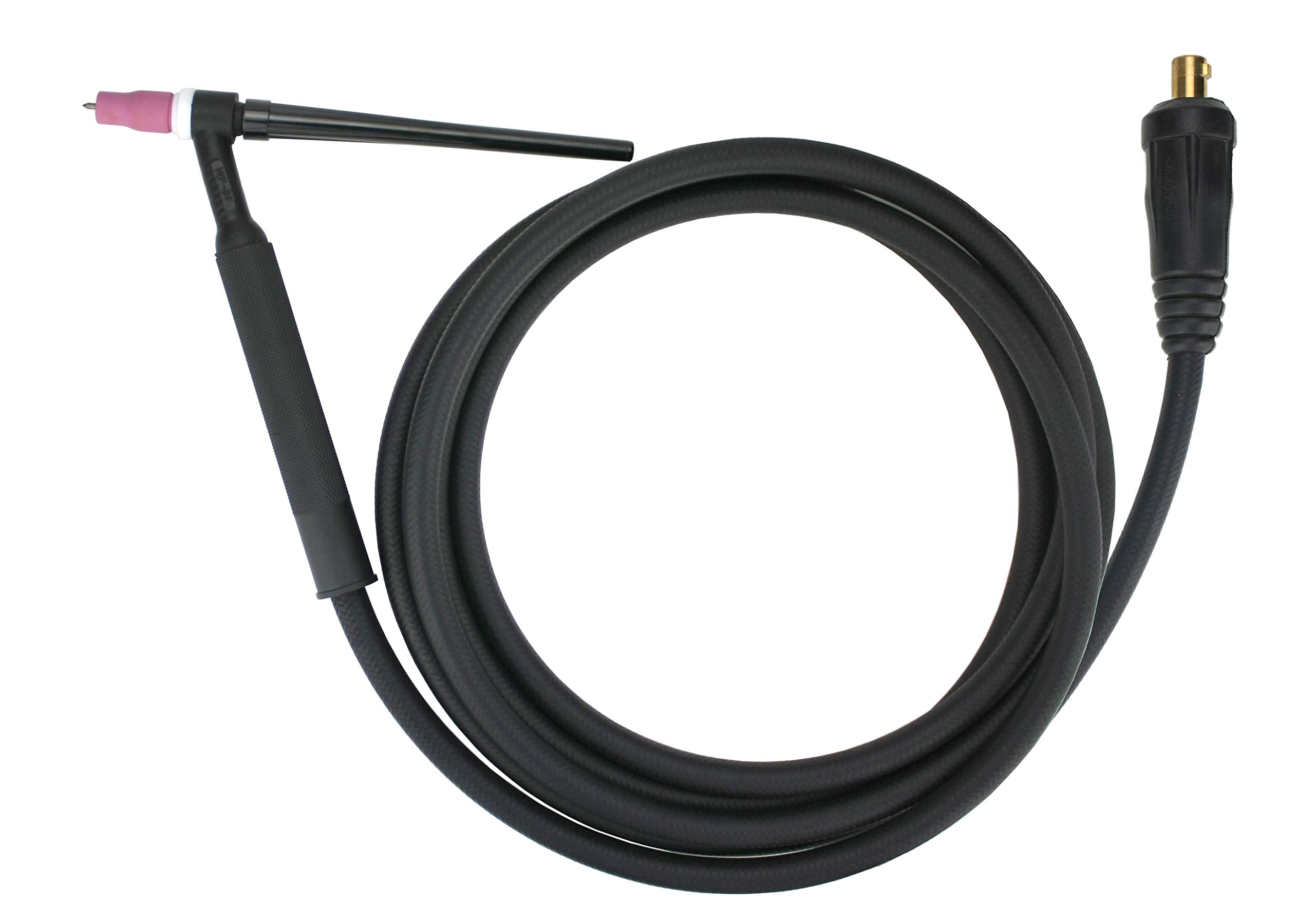 9F Series - 125 Amp - Air Cooled - Flexible Head TIG Torch - 12.5 feet 1-Piece Cable - INLINE Gas Dinse 35-70 Connector - (Welders with Gas Solenoid)