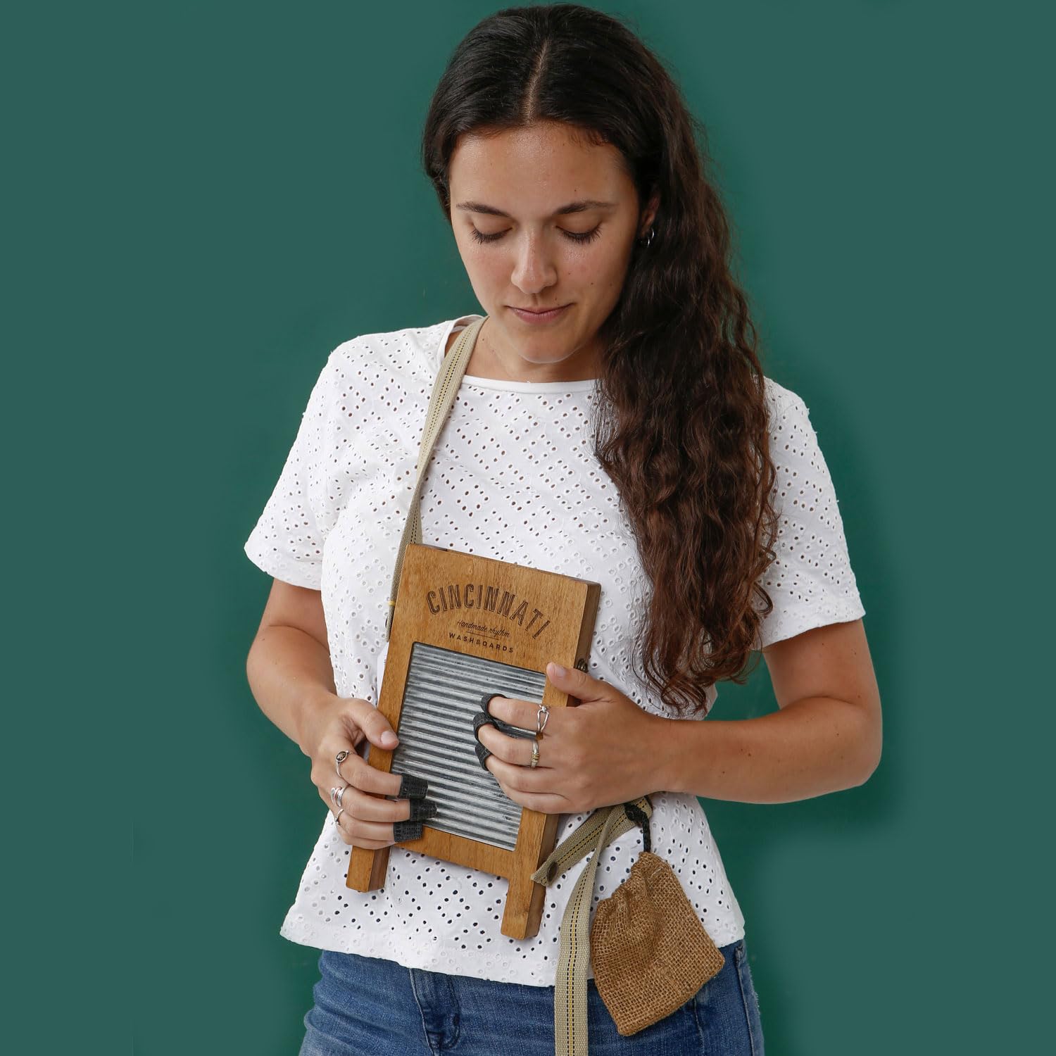 Cincinnati Washboards CW-1 Percussion Waschbrett Pocket mit keepdrum Mikrofasertuch