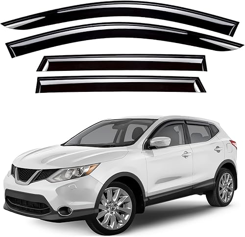 GrandWheel Co GW0239 - Deflectores de ventilación de ventana lateral tintados ahumados compatibles con Toyota Highlander 2014-2019 - 4 unidades