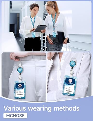 Miniatura 3 de Soporte para tarjetas de identificación con cordón, portatarjetas de identificación a la moda con cordones retráctiles, fibra suave, clip de metal,