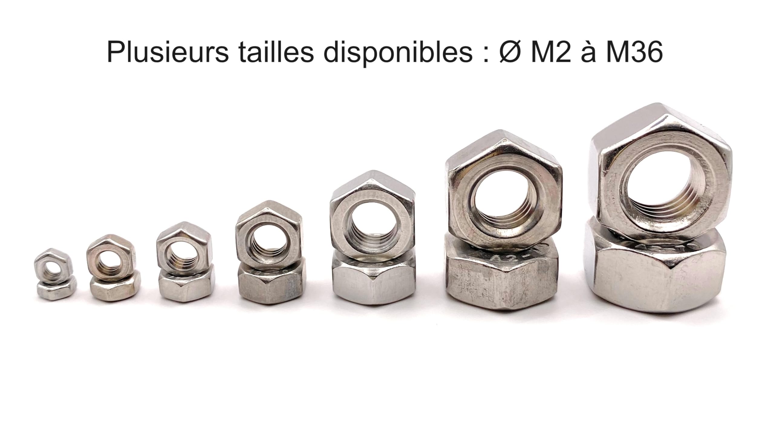 M2 Hexagon Nut HU Made of Stainless Steel A2 Nuts DIN 934 / ISO 4032 Screws Stainless Steel A2/70 (V2A/304): Pack of 20 ProRaje - Image 4