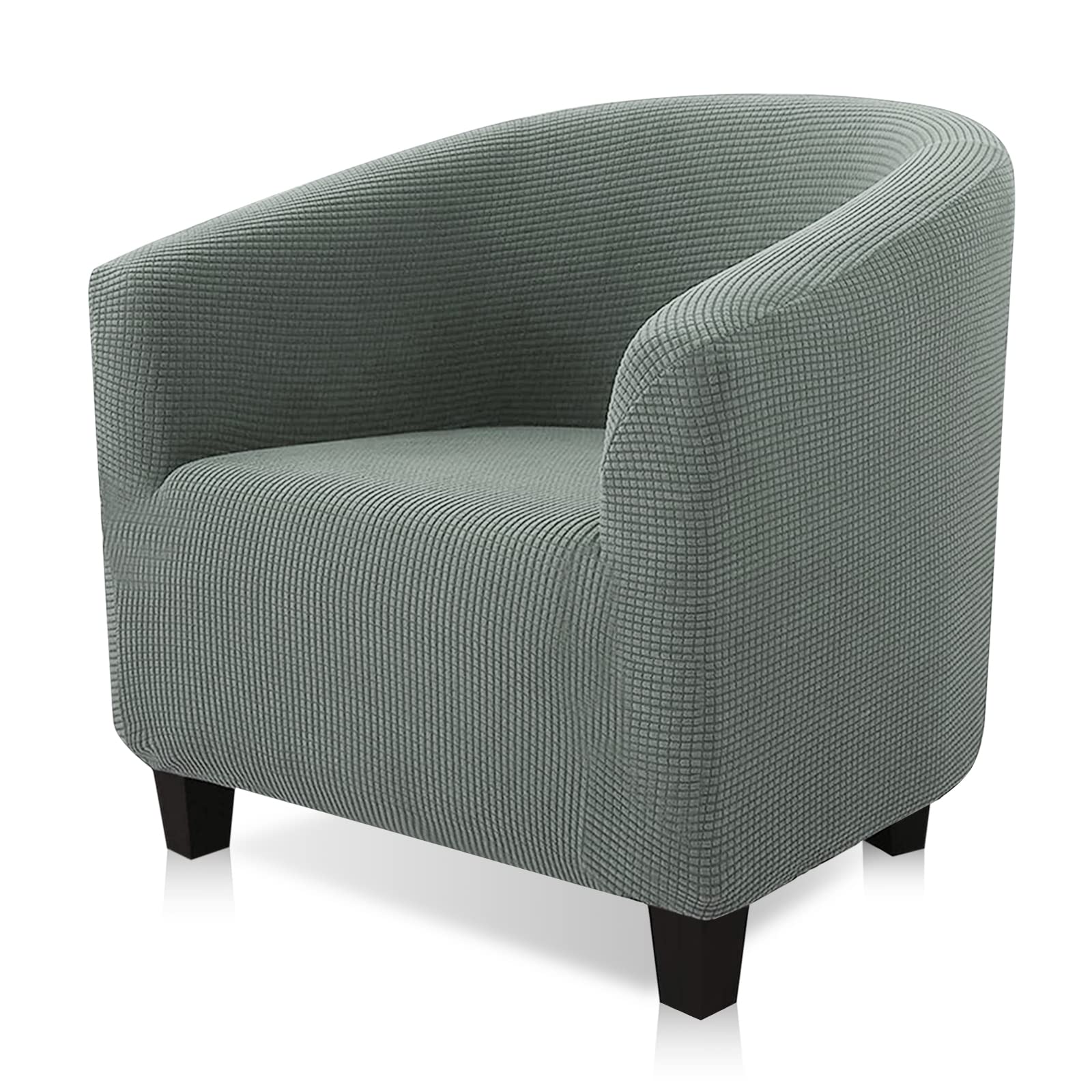 YUANZ Club Chair Slipcover, High Stretch Tub Chair Cover, Universal Spandex Pattern Armchair Sofa Cover Cover Couch Slipcover for Living Room Club Bar Counter (Matcha)