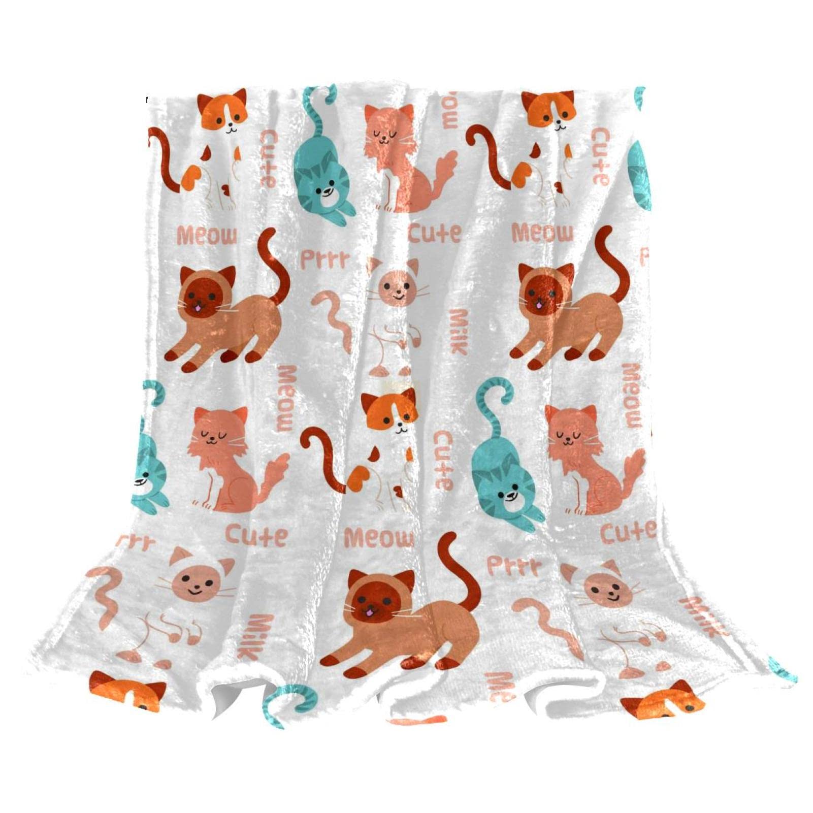 Couverture polaire chat plaid peluche canapé jeté de lit doux