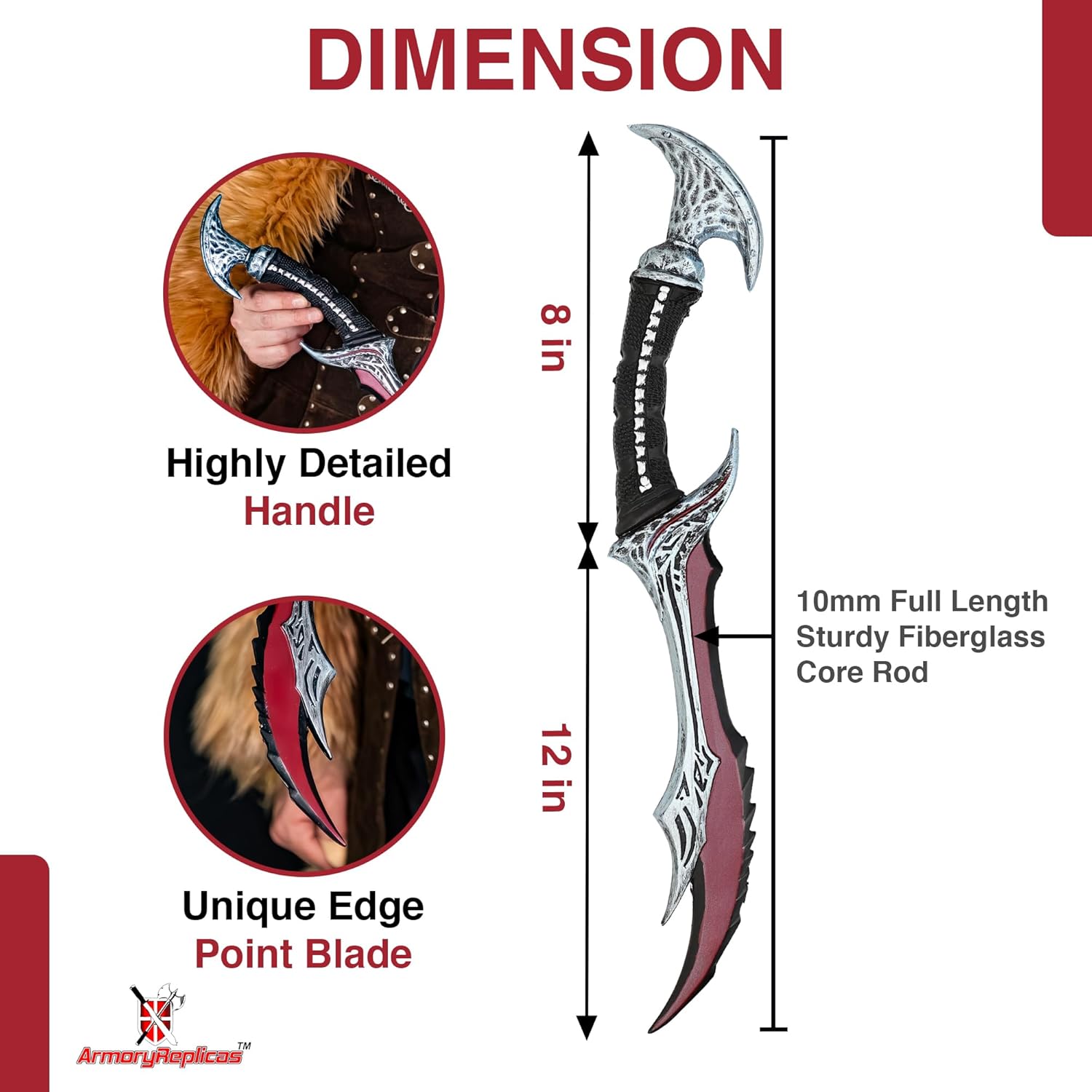Armory Replicas™ - Demon Sky Warrior Role Play Foam Dagger Free Frog Combo