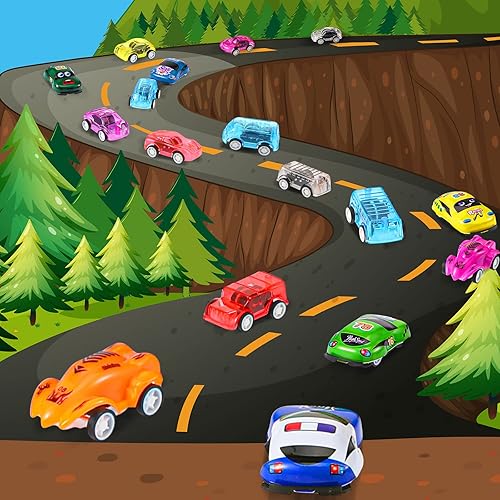 Miniatura 4 de 100 piezas de juguetes de autos a granel para fiestas de automóviles, mini autos, divertidos autos, paquete de autos pequeños de plástico para