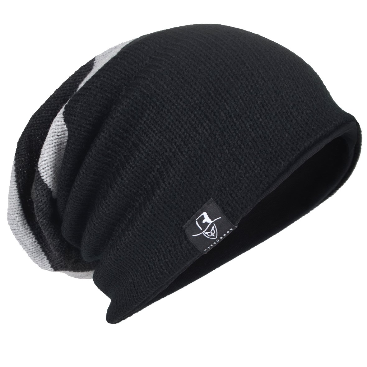Men Oversize Skull Slouch Beanie Large Skullcap Knit Hat