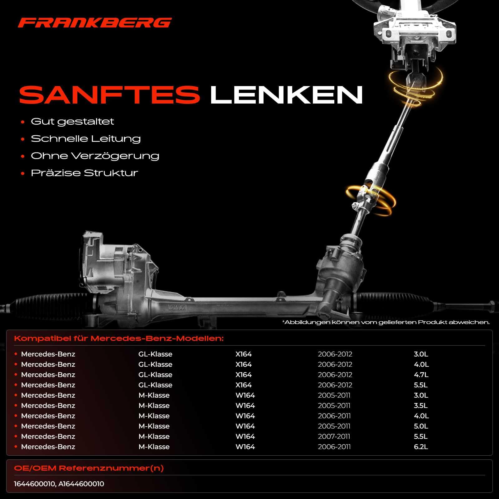 Gelenk Lenkwelle Lenksäule für GL-Klasse X164 GL320 GL350 GL450 M-Klasse W164 ML280 ML300 ML350 2005-2012 1644600010