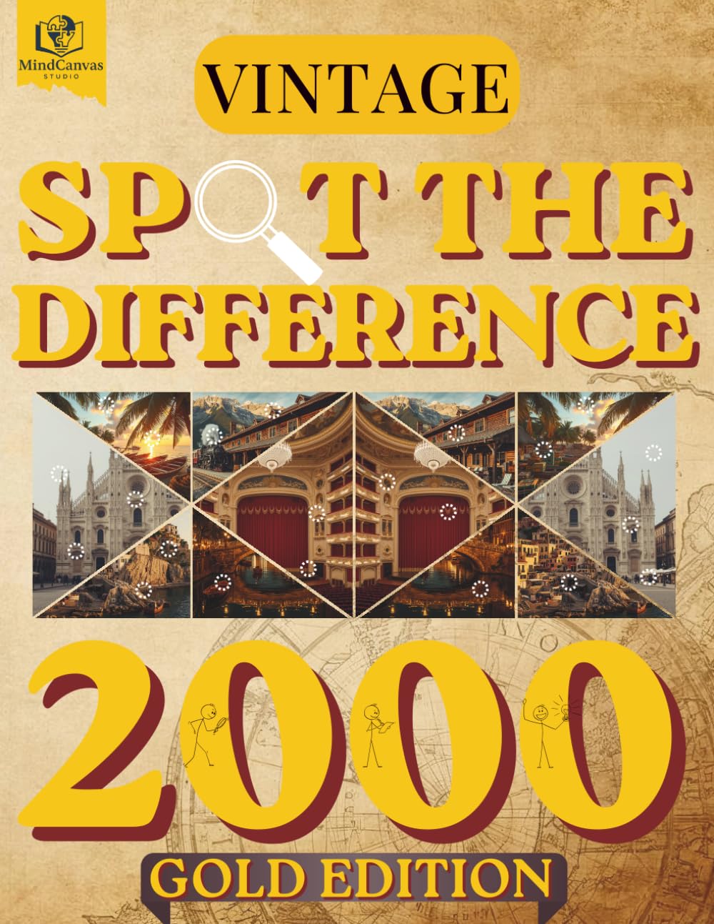 Spot the Difference – Vintage Collection Gold Edition: Find the Differences in Advanced Visual Puzzles for Adults: A Relaxing Extended Puzzle ... Puzzle Series by MindCanvas Studio)