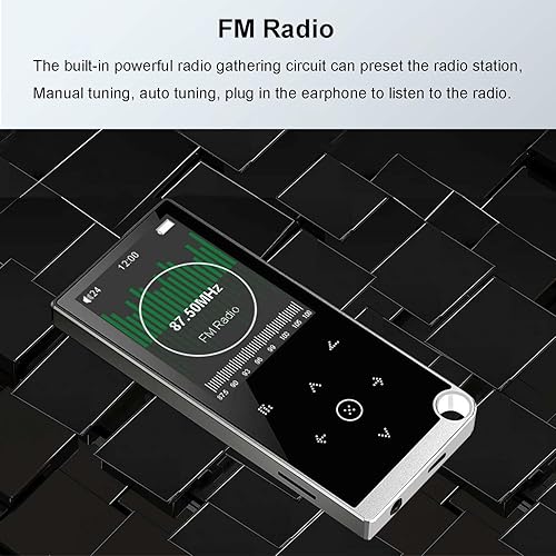 Miniatura 6 de Reproductor MP3 de 136 GB con Bluetooth 5.2, mini reproductor de música plateado altavoz integrado con pantalla grande de 2.4 pulgadas, radio FM,