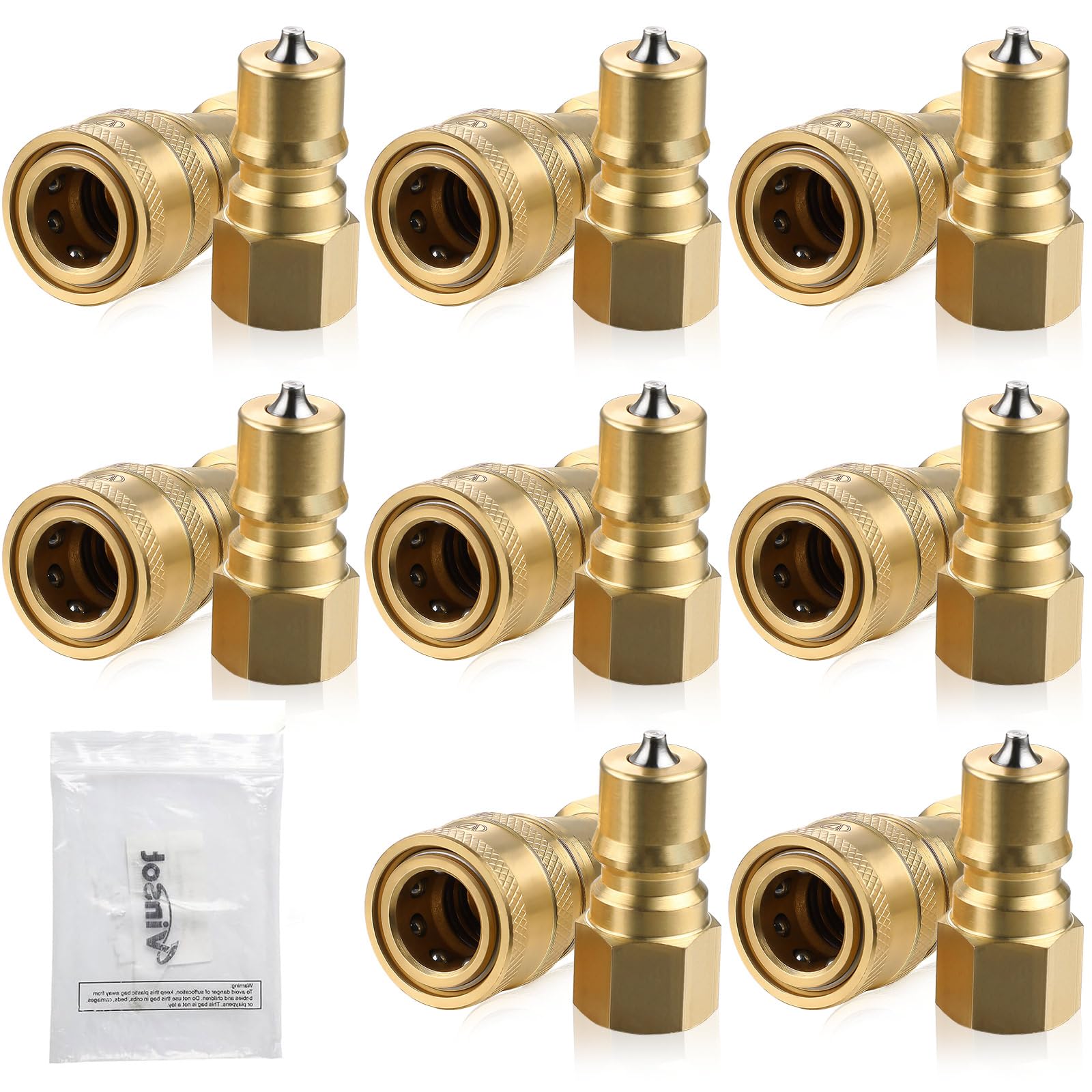 Vinsot 6 Set 1/4" Quick Disconnect Coupler Valve for Carpet Cleaning