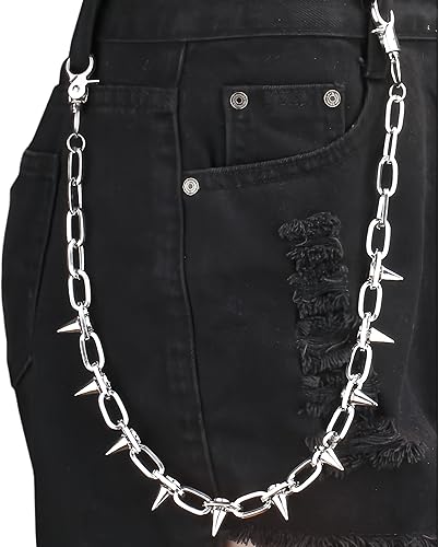 Miniatura 95 de Cadenas punk unisex para pantalones, cadenas de cinturón de alta resistencia, pantalones de hip hop, cadena de jeans con cierres de langosta