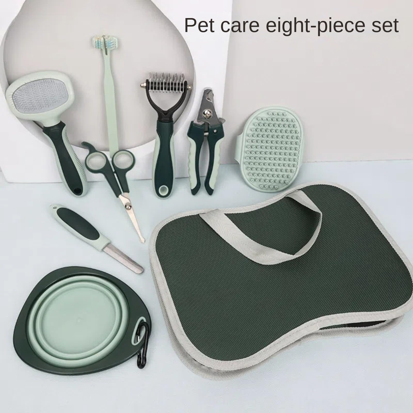 Haustierkamm-Set, Schönheitsschere for Katzen und Hunde, Nadelkamm zur Haarentfernung, Badebürste, Knotenkamm, Katzennapf, Zahnbürste for Hundebecken/655
