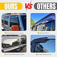 Vista 17 de Visera de ventana para Chevy Silverado 1500/GMC Sierra 1500/Avalanche/Suburban Crew Cab 2007-2013, protectores de lluvia, deflector de ventilación