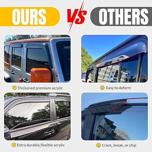 Miniatura 18 de Viseras de ventana para Toyota Camry 2007-2011, protectores de lluvia, deflector de ventilación, sombra humo oscuro 07 2008 2009 2010 11, con cinta