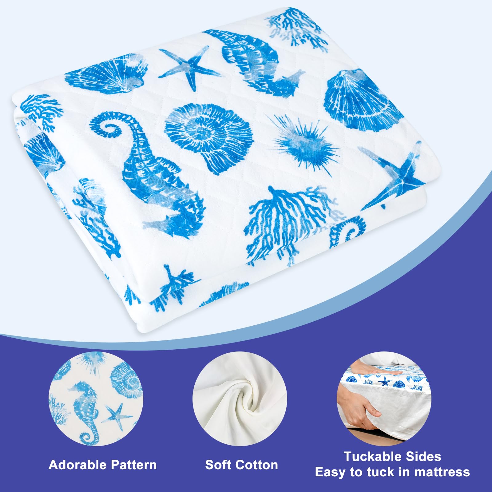 MOEMOE BABY Protector de Cama para incontinencia, 87 x 137 cm, Reutilizable, Lavable, Impermeable, para Cama Full