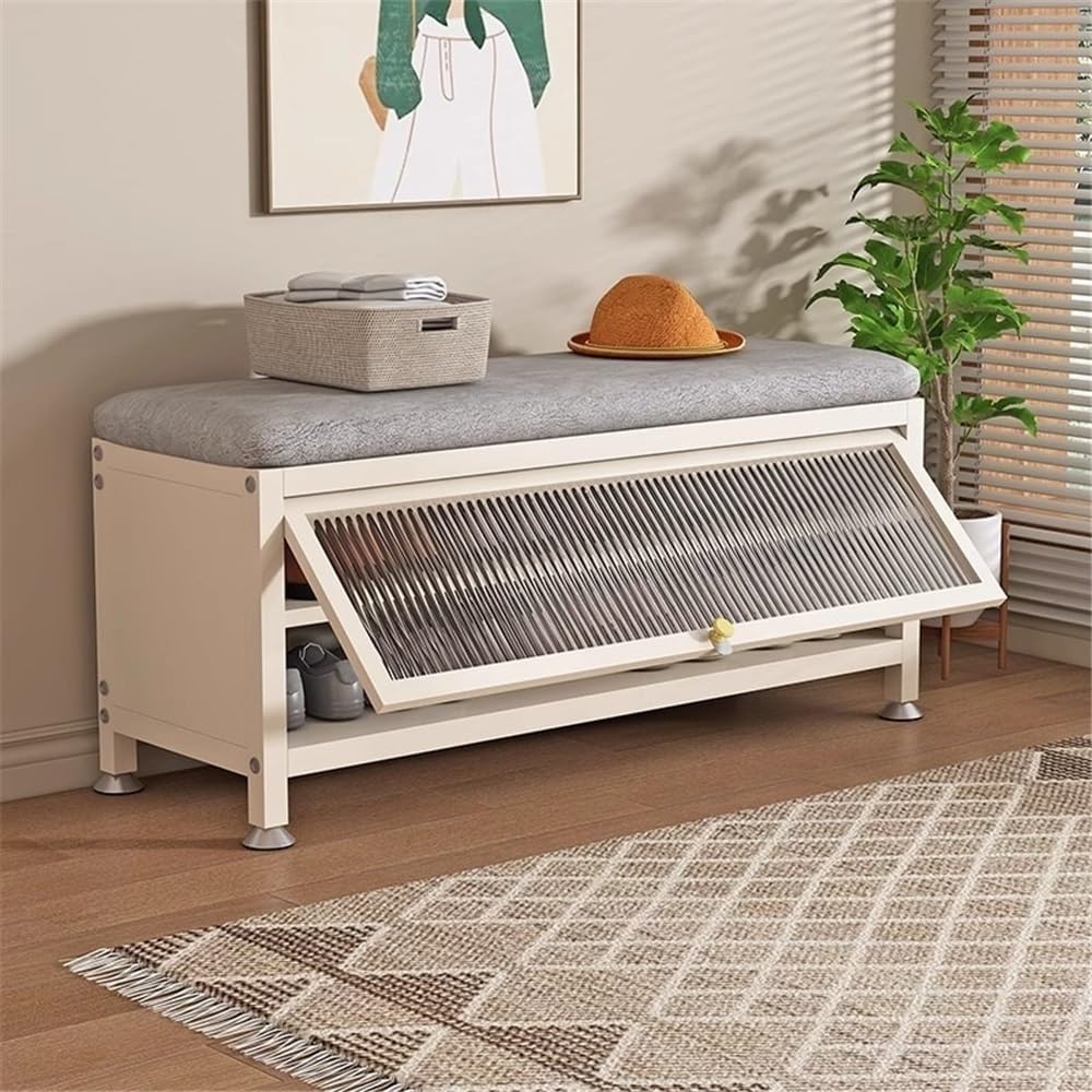 スノーボード ブーツ 27.5cm 座り靴キャビネット、ドア付き靴ラックベンチ、ドア付きモダンスリム