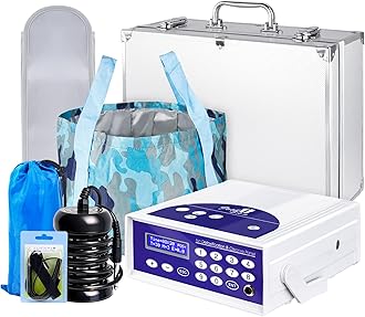 Lecaung Ion Detox Foot Bath Machine, Negative Hydrogen Foot Detox Machine Ion Detox Foot Spa System with Foldable Basin, Far Infrared Belt