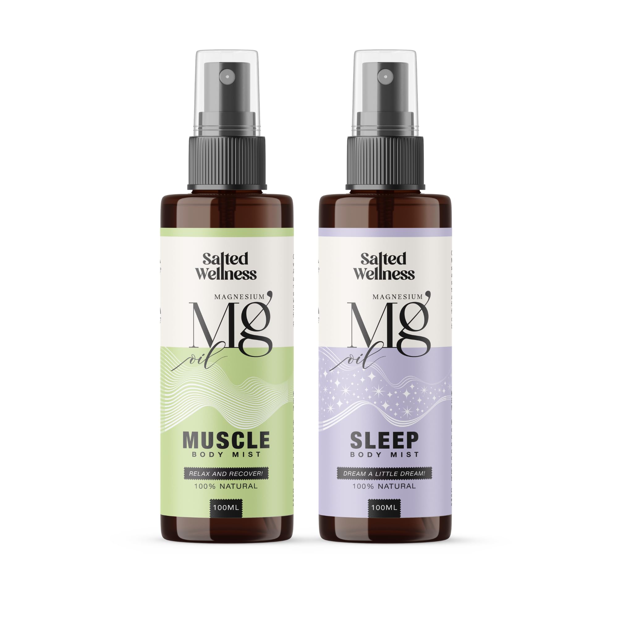 Magnesium Oil Spray Combo (Muscle Mist + Sleep Mist) | Pain Relief, Muscle Recovery & Deep Sleep Support | Fast Absorbing Natural Magnesium Spray | 100ml x 2 | Salted Wellness by Thrpy & Thrpy-image-4