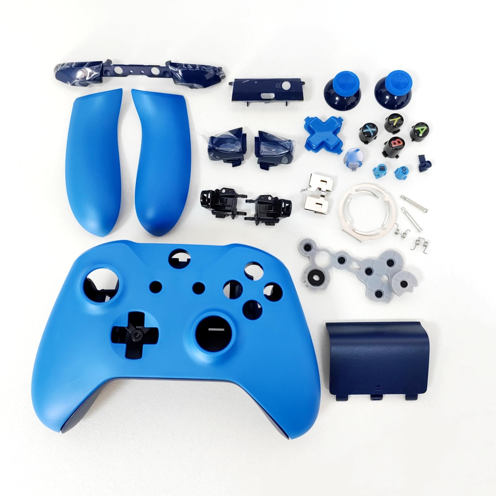 Kit de Remplacement du Coque de Boîtier Complet pour Xbox One S/X Manette (Modèle 1708), DIY Faceplate Couvercle Avant Plaques Arrière Buttons Accessories (Bleu)