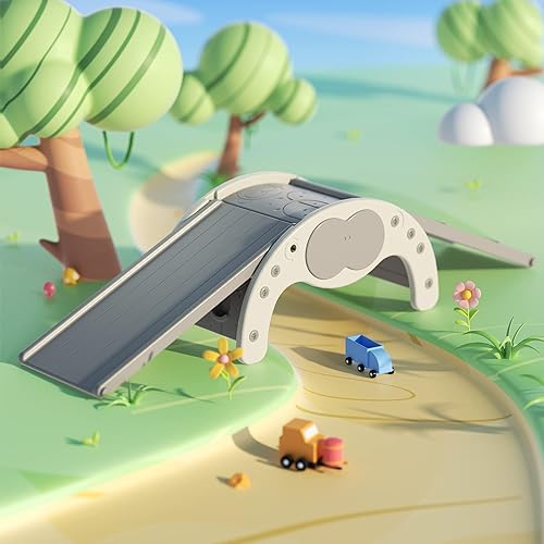 Miniatura 9 de Zona de juegos 4 en 1 para escalar en interiores para niños Función 4 en 1 tobogán, escalada en roca, tabla de equilibrio y cuna segura y sólida