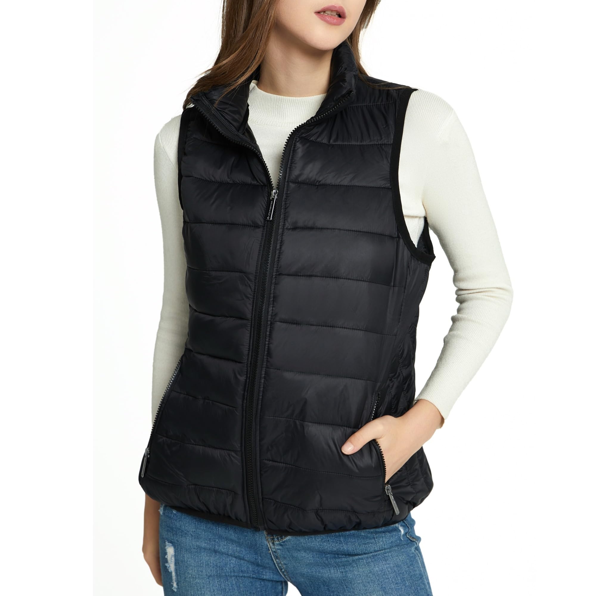 Alpine Swiss Jodie - Piumino da donna in piuma, isolante, ripiegabile, con tasche con cerniera, antivento
