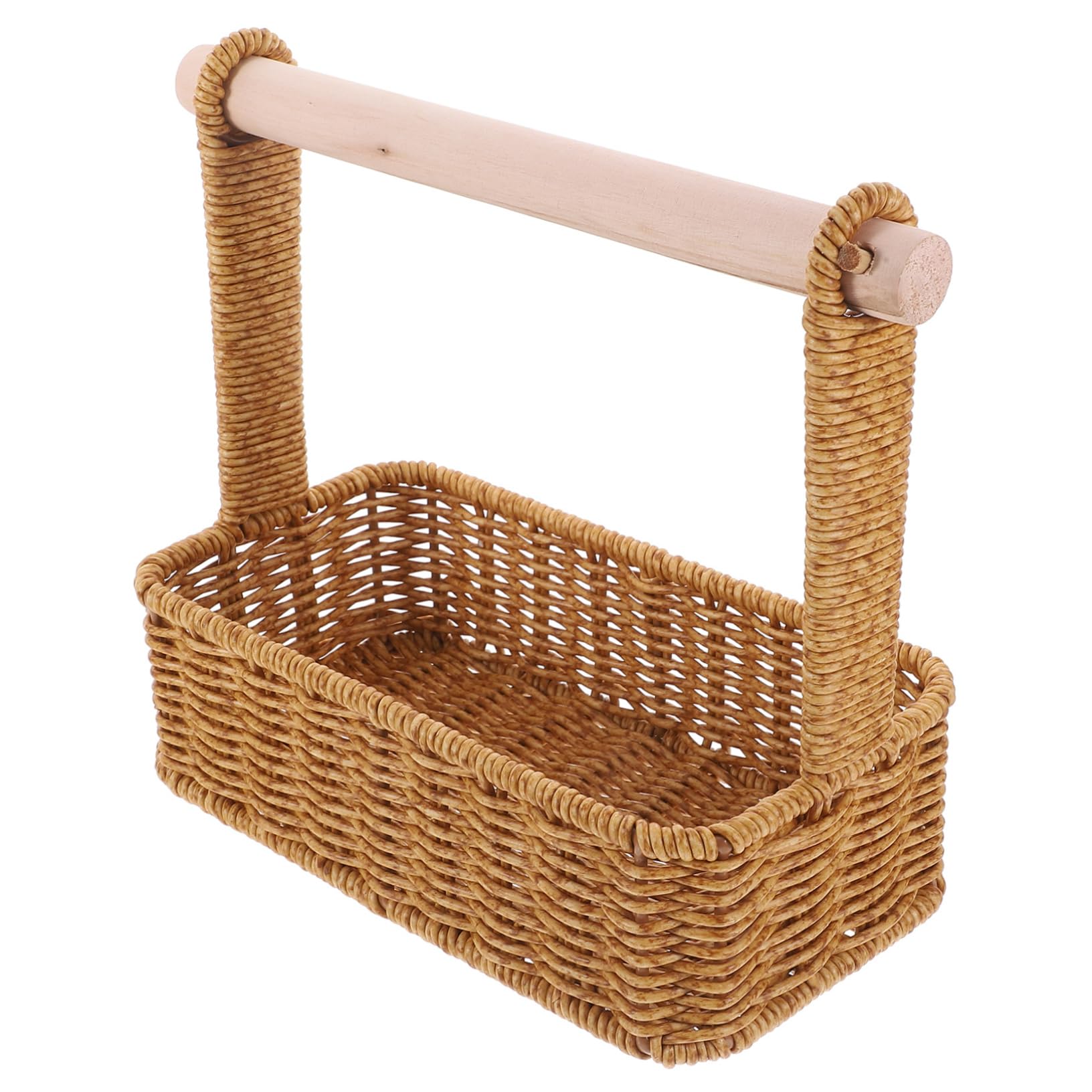 CHILDWEET Decorative Woven Storage Basket Fruit Woven Holder Imitation Rattan Basket for Kitchen