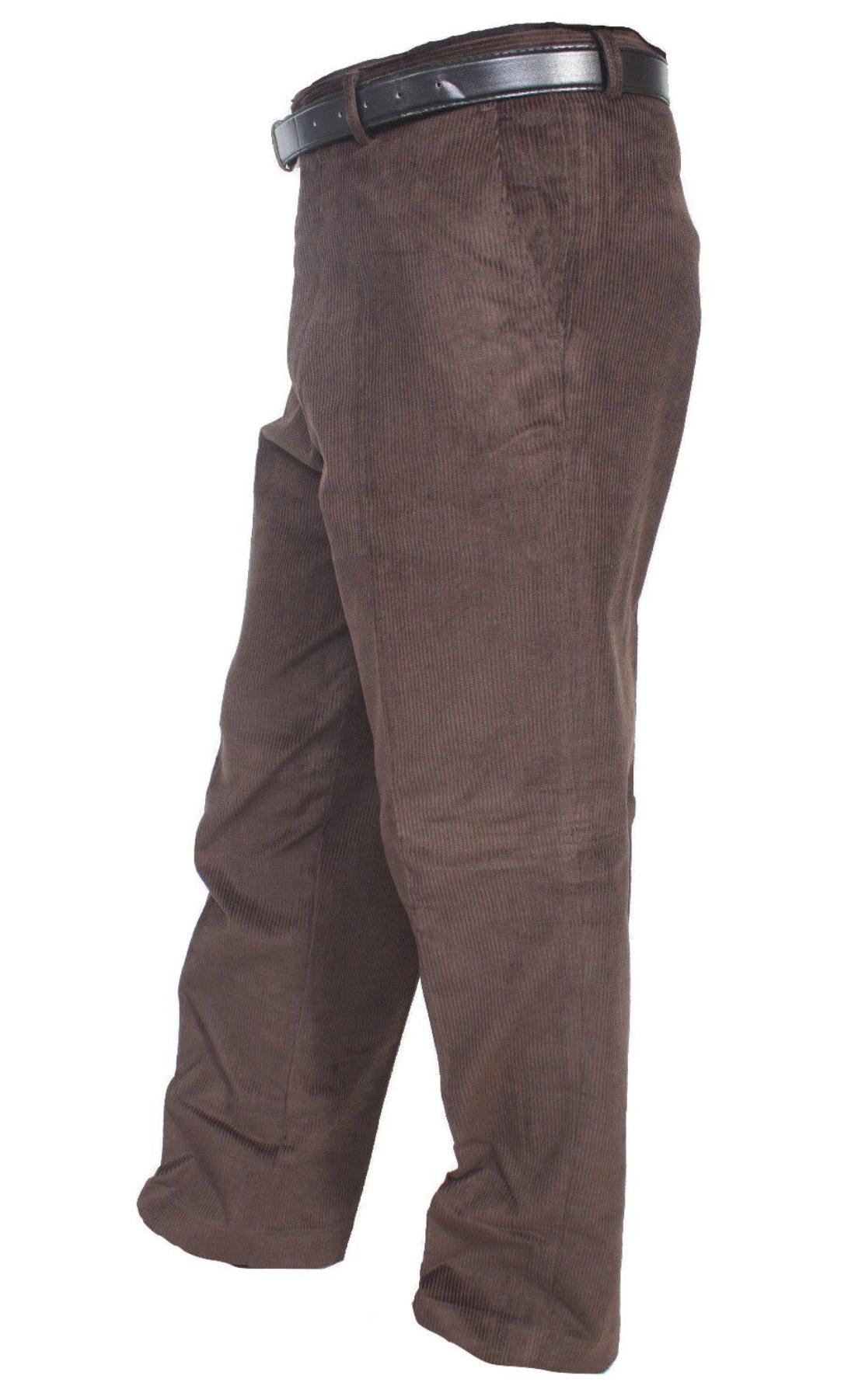 Jbc Collection Men's Brown Thick Jumbo Chunky Corduroy Trousers Size 30-50 Inside Leg 27”,29”,31” Colours Black Navy Olive