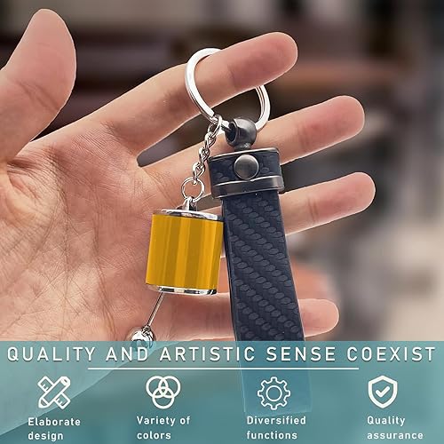 Miniatura 10 de Kewucn Llavero de palanca de cambios de coche, creativo llavero de palanca de cambios manual de 6 velocidades, llavero de palanca de cambios