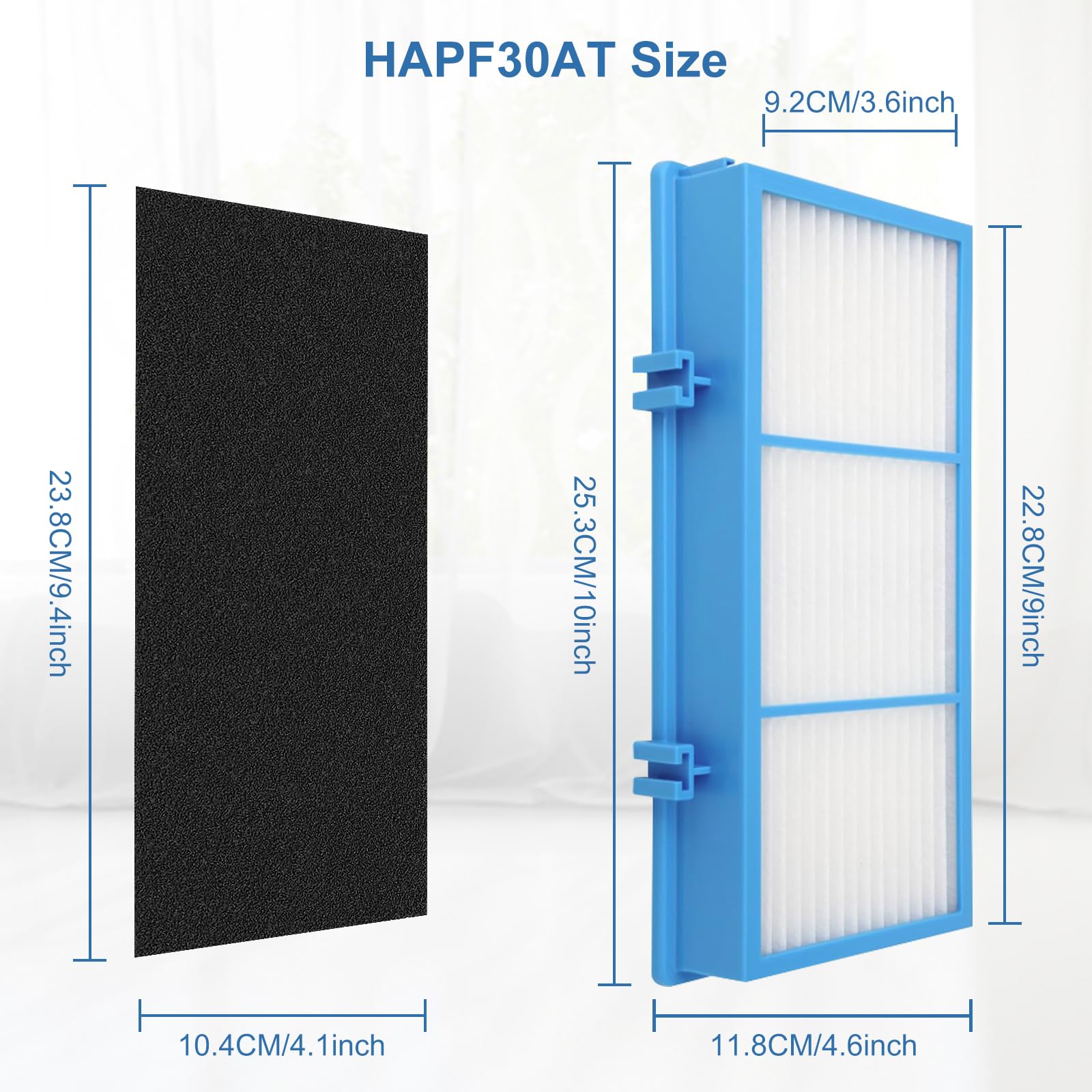 Ancolin 2 PACK Aer1 Replacement Filters for Holmes AER1 Air Filter Replacement for HAPF30AT and HAP242-NUC, 2 True HEPA Filters + 6 Carbon Enhanced Filters