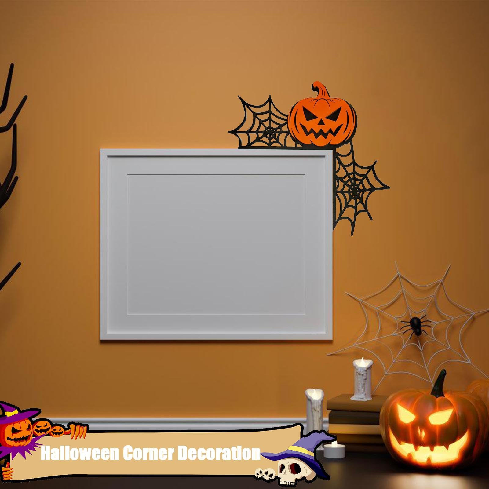 Decorazione Porta Halloween In Legno 45x35 Cm - Zucca, Fantasmi, Perfetta Per Finestre E Pareti, Ideale Per Feste