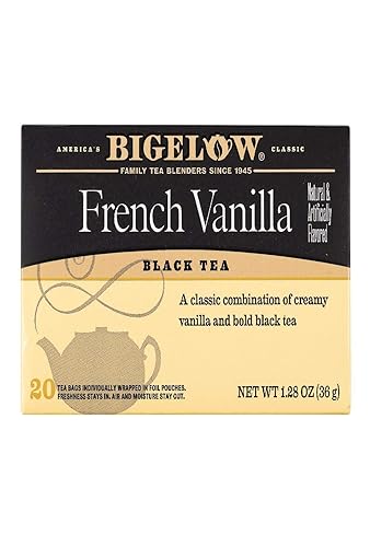 Miniatura 156 de Bigelow Vanilla Chai Black Tea, caja de 20 sobres (paquete de 6), té negro con cafeína, 120 bolsas de té en total