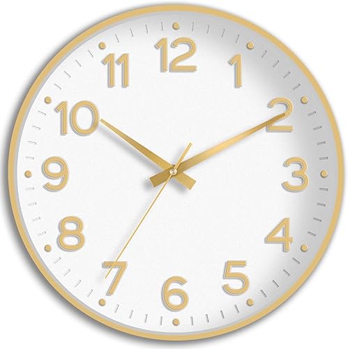 Miniatura 15 de Reloj de pared verde, silencioso, funciona con pilas, 8 pulgadas, moderno, analógico, sin tictac, decorativo, para cocina, oficina, baño, dormitorio