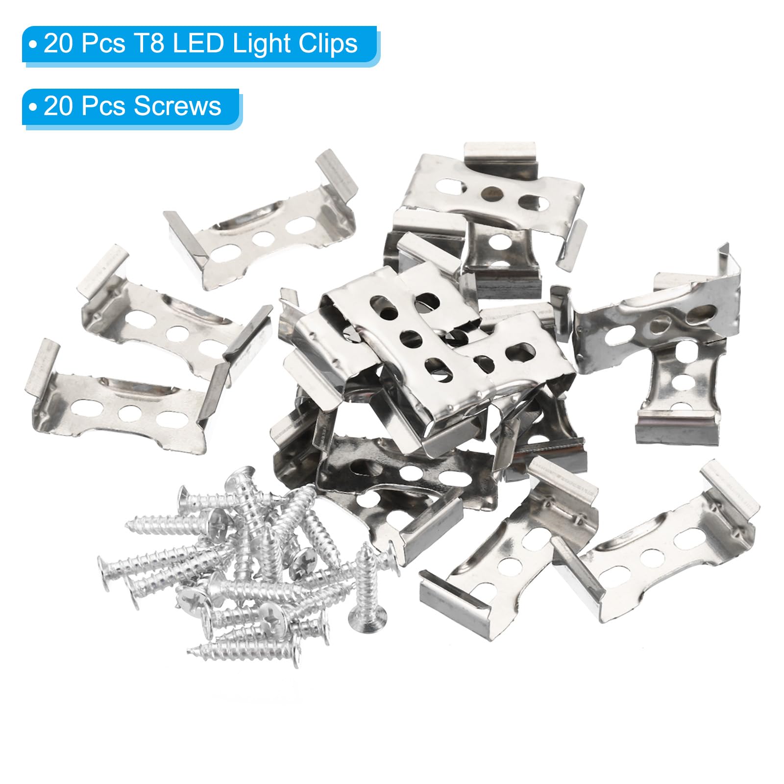 Clip Supporto T8 Per Tubi LED - 12 Pezzi In Acciaio Nichel Manganese Per Montaggio Luci Fluorescenti