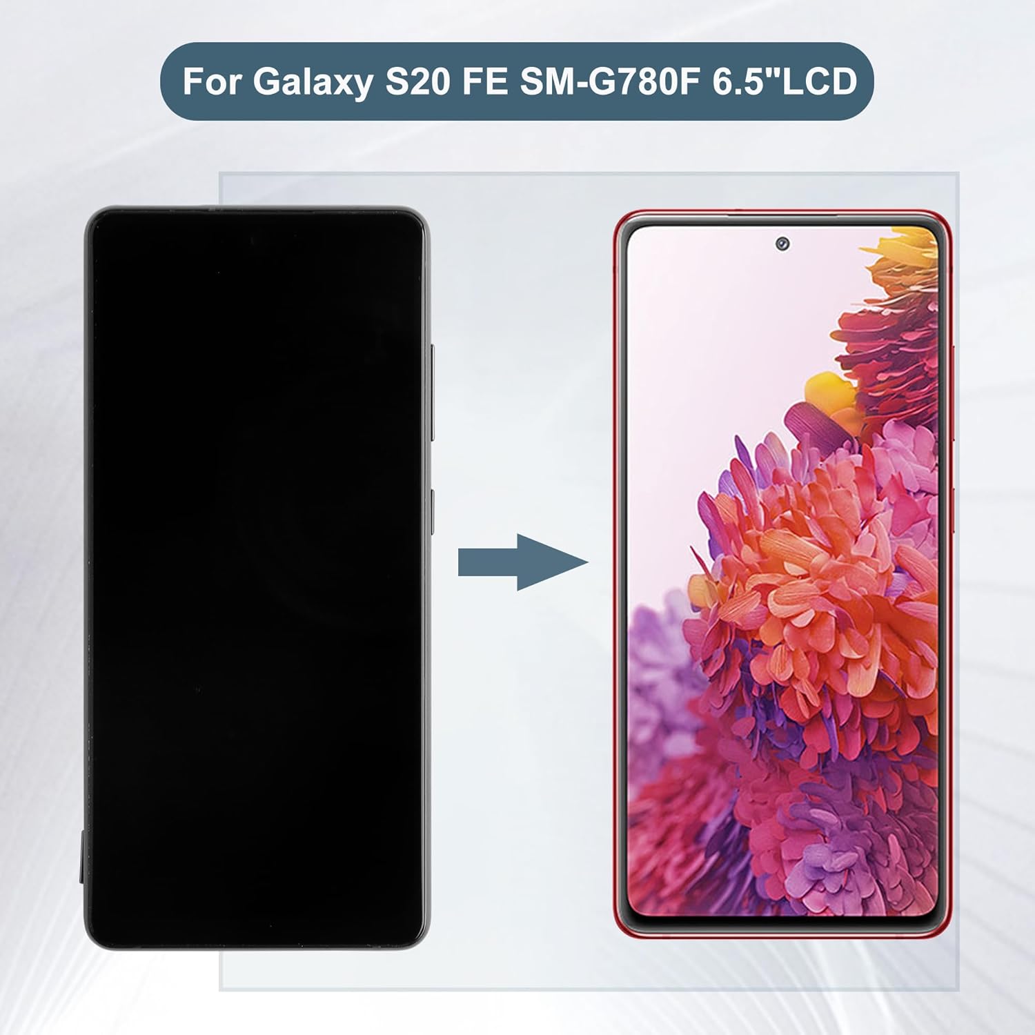 TFT Digital Display Compatible with Samsung Galaxy S20 FE SM-G780F SM-G780G 6.5" LCD Display Touch Screen Assembly with Tools Fingerprint not Supported（with Frame）