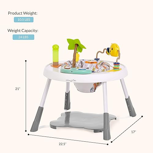 Miniatura 3 de Dream On Me Curio Sit N Seek Centro de actividades para bebés en menta, centro de actividades 2 en 1 y mesa de juego con 3 juguetes desmontables y