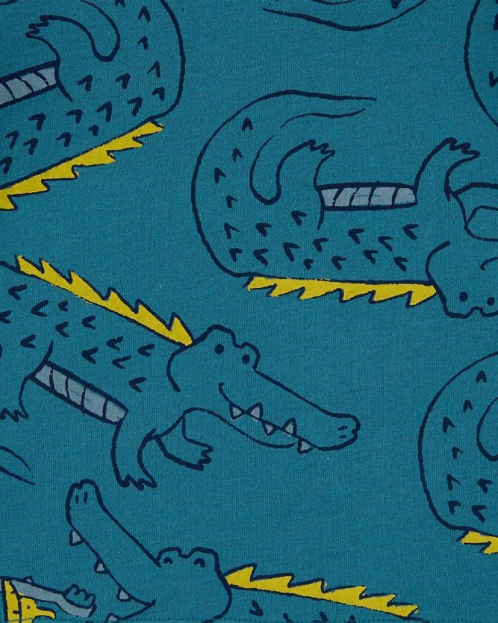 Carter's 4-Piece Toddler and baby Boy's Snug fit Cotton Pajamas (Sleep Crocs/Teal/Heather, 5T) - Image 3