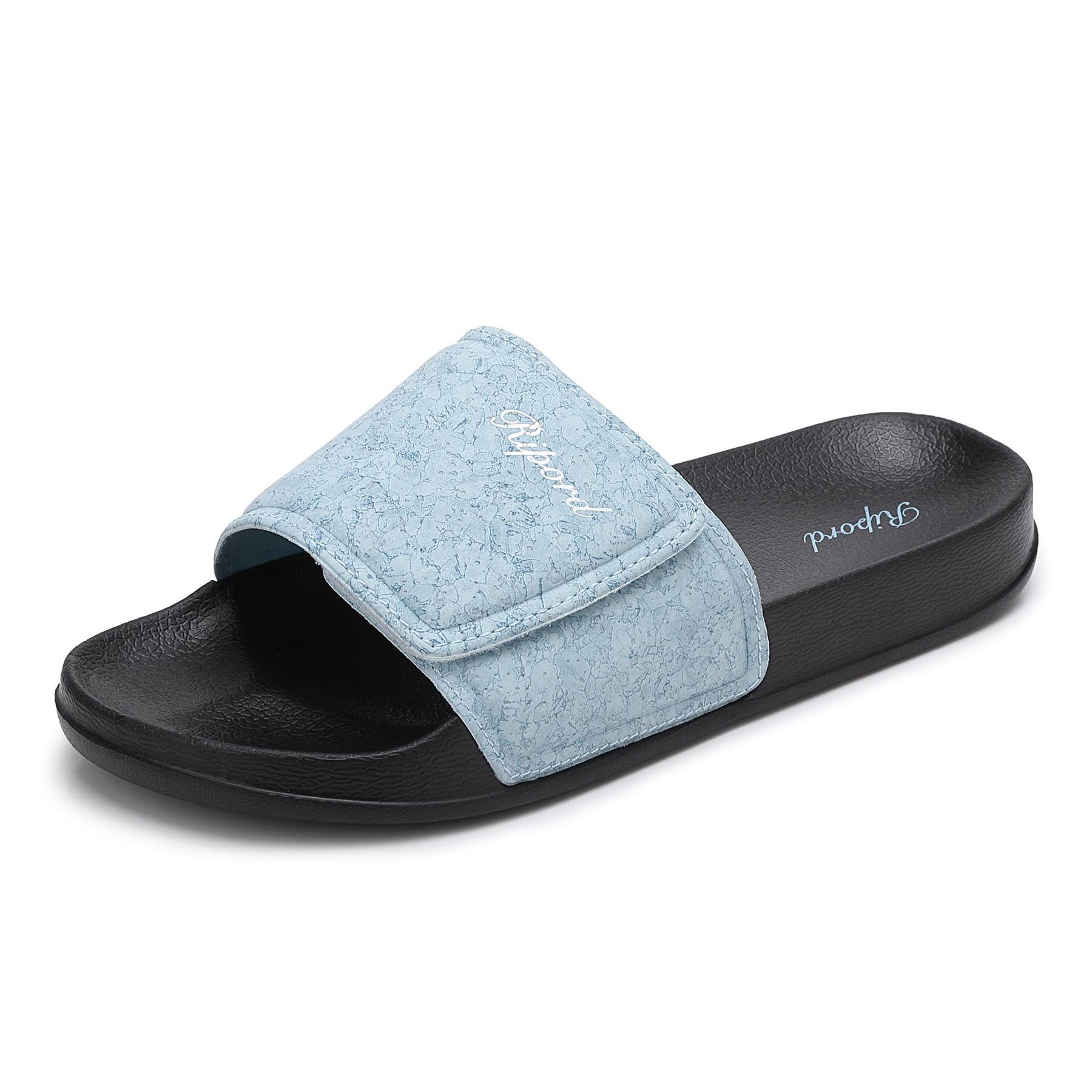 Ripord Damen Sandalen Verstellbare Bequeme Einsteck-Pantoletten Spaziersandalen Innen Außen