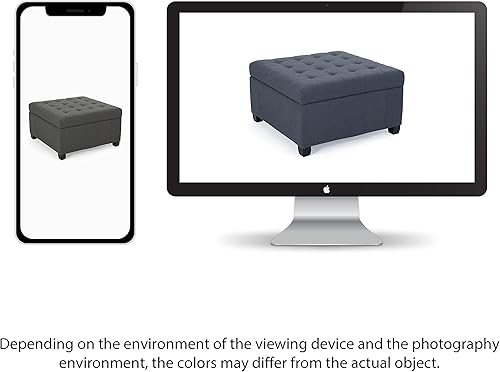 Miniatura 8 de Christopher Knight Home Hedda - Otomana de almacenamiento de tela capitoné, gris oscuro, marrón oscuro