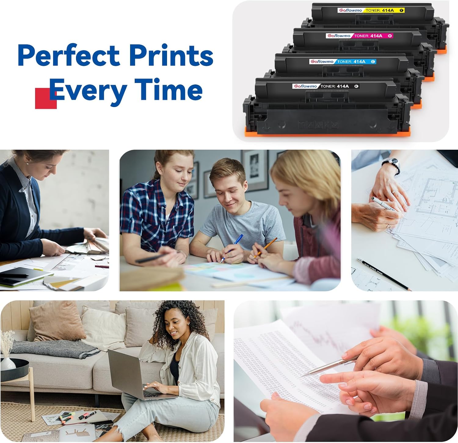 414A Toner Cartridges 4 Pack Compatible Replacement for HP Color Pro MFP M479fdw M479fdn M479dw M454dw M454dn M455dn M480f Printer M479 M454 Series | W2020A W2021A W2022A W2023A